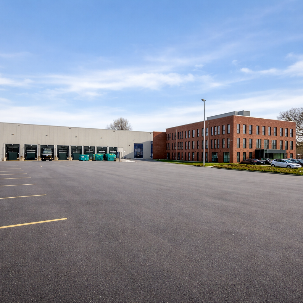 Logistik- und Verwaltungsstandort am Im Egeling 21 in Bocholt mit Lagerhalle und Gebäude der Schmatzepuffer Manufaktur