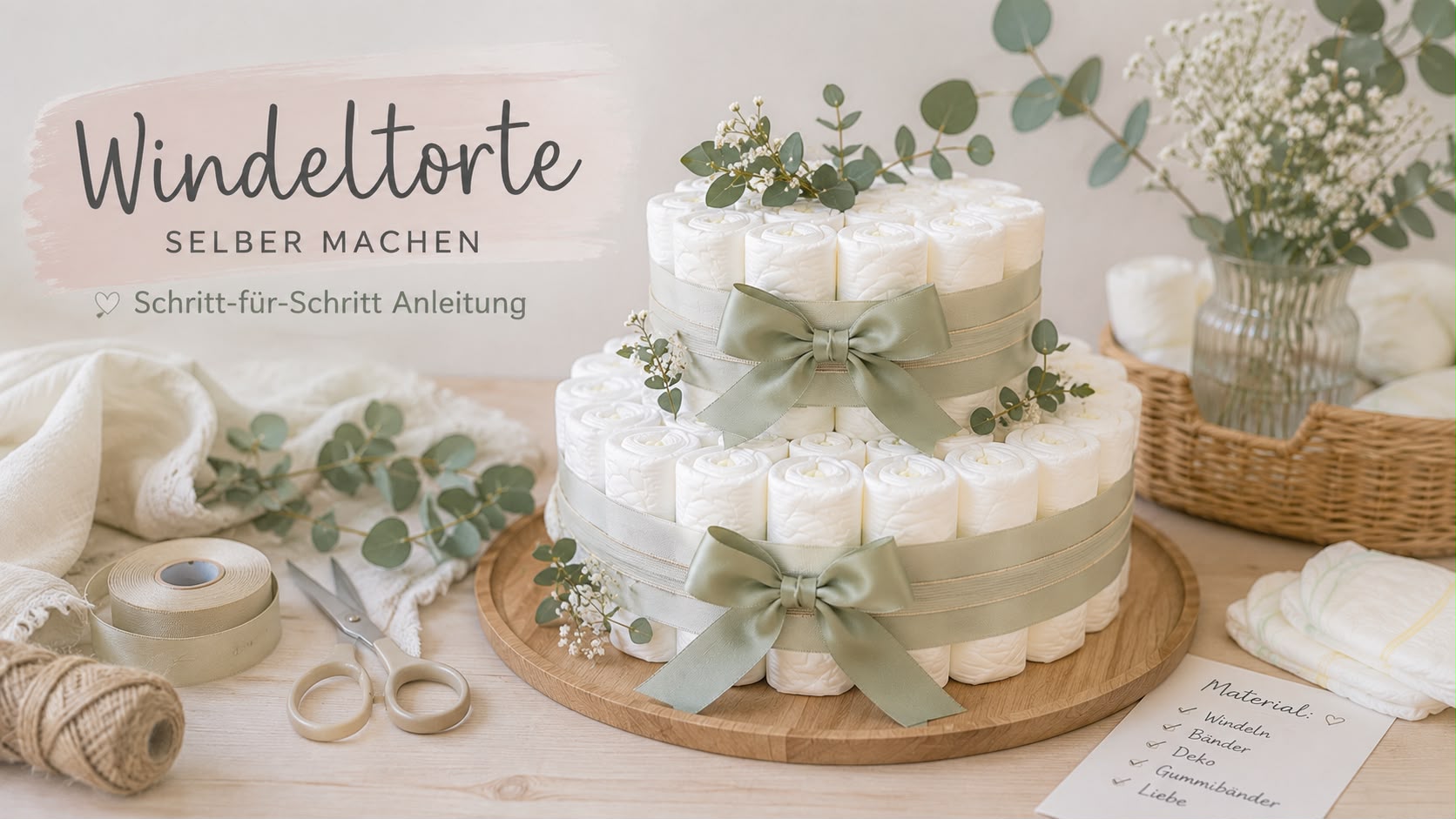 Windeltorte selber machen: Schritt-für-Schritt-Anleitung und die schönsten Geschenke zum Dekorieren