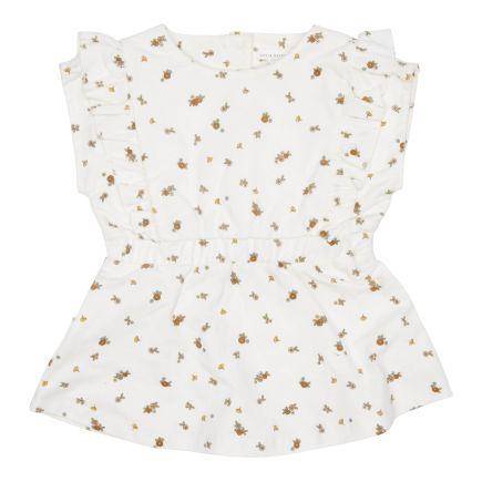 Robe sans manches vintage Little Flowers, White Blossom, taille 86 | Little Dutch