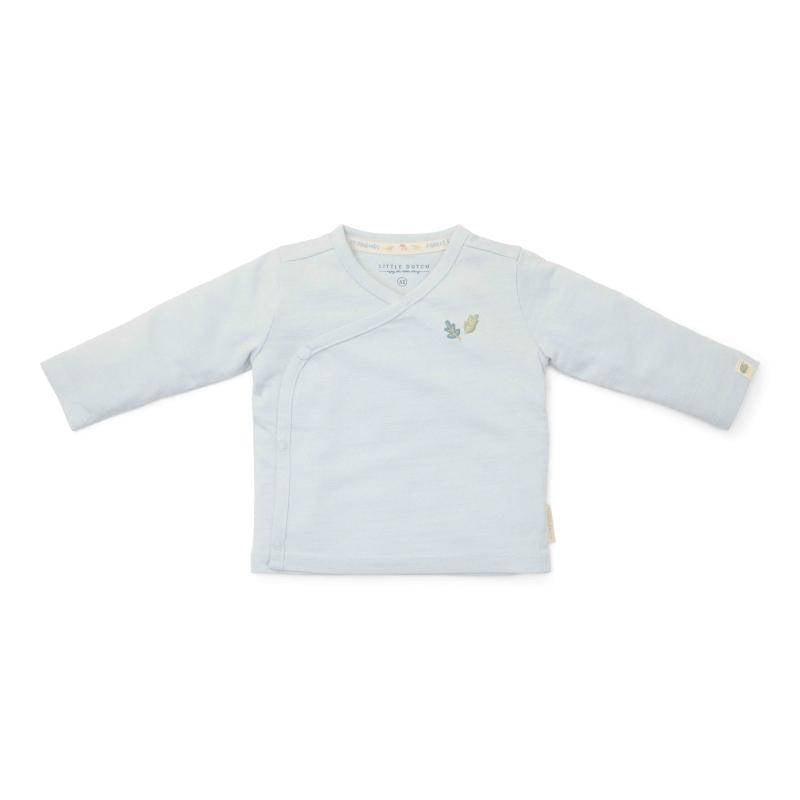 T-shirt cache-cœur manches longues bleu bébé | Little Dutch