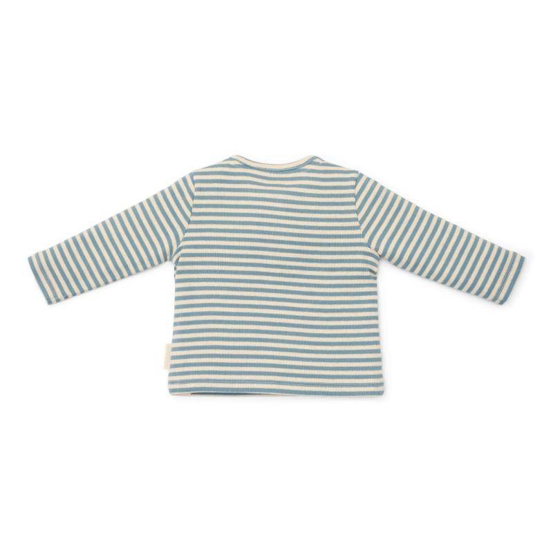 T-shirt manches longues à rayures bleu pierre | Little Dutch