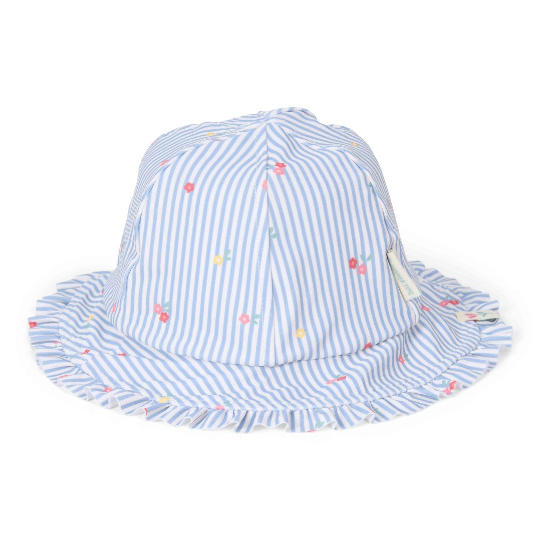 Bonnet réversible Sunny Flowers Bleu | Little Dutch