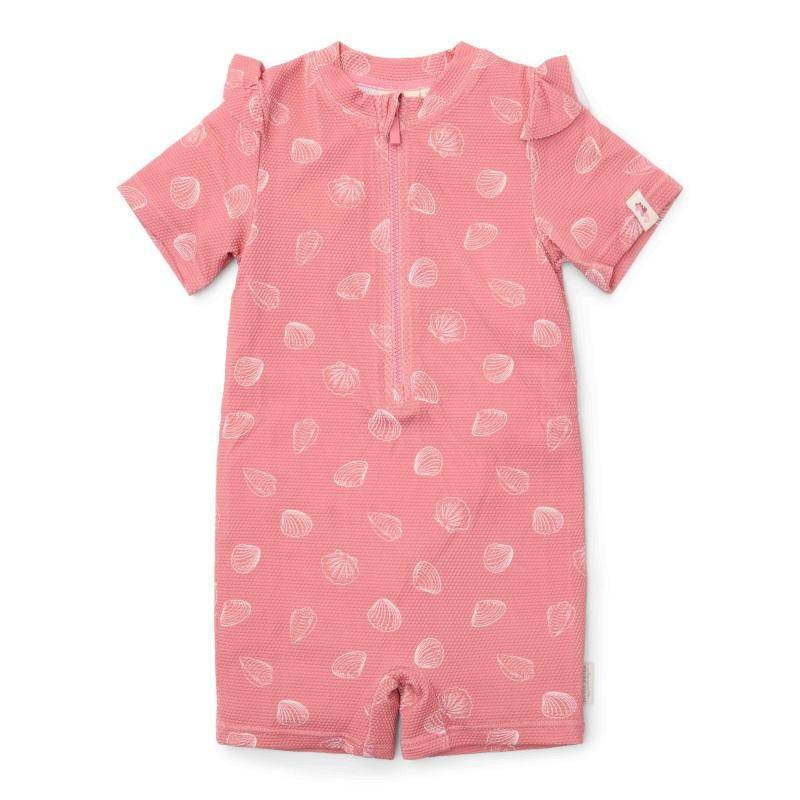Maillot de bain à manches courtes Ocean Treasures Rose | Little Dutch