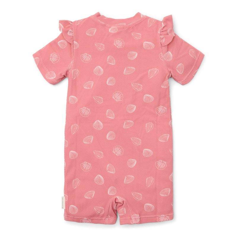 Maillot de bain à manches courtes Ocean Treasures Rose | Little Dutch