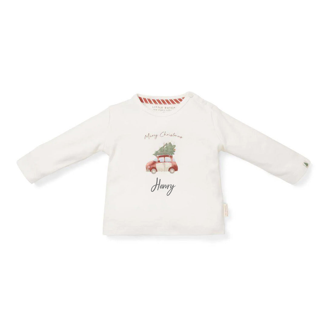 T-shirt de Noël personnalisé à manches longues pour enfant avec nom | Schmatzepuffer