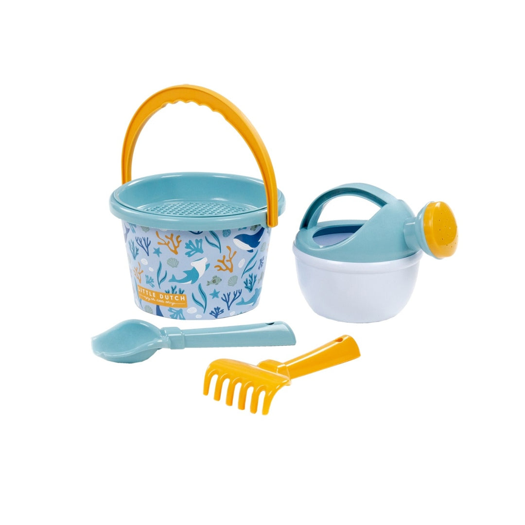 Ensemble de plage avec seau, arrosoir, râteau et pelle pour enfants