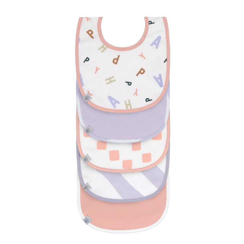 Lot de 5 bavoirs Happy Fruits - pêche | Lässig