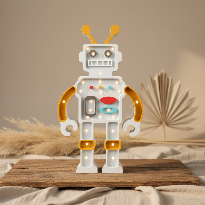 Lampe Robot gris métallisé | Little Lights