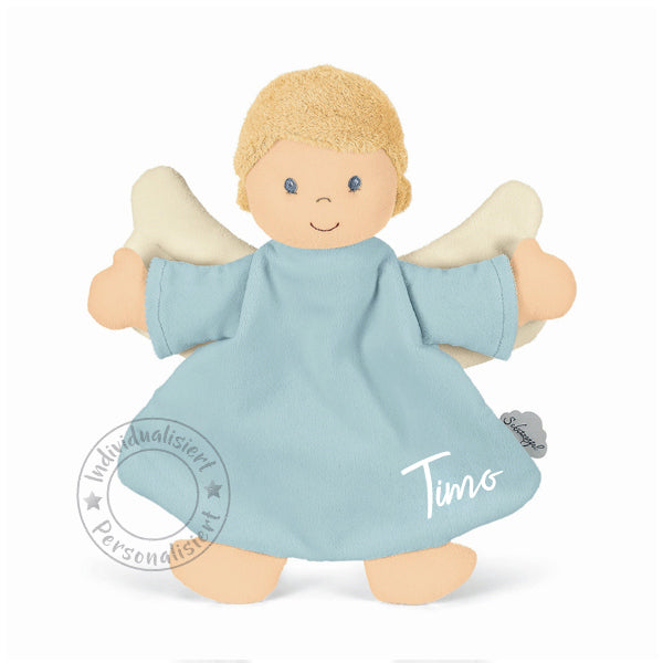 Couverture douillette ange gardien avec coffret cadeau et carte de vœux, bleu | Sterntaler