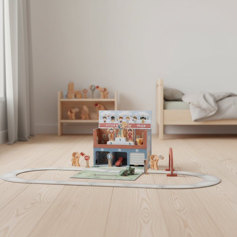 Coffret de jeu avec circuit de course