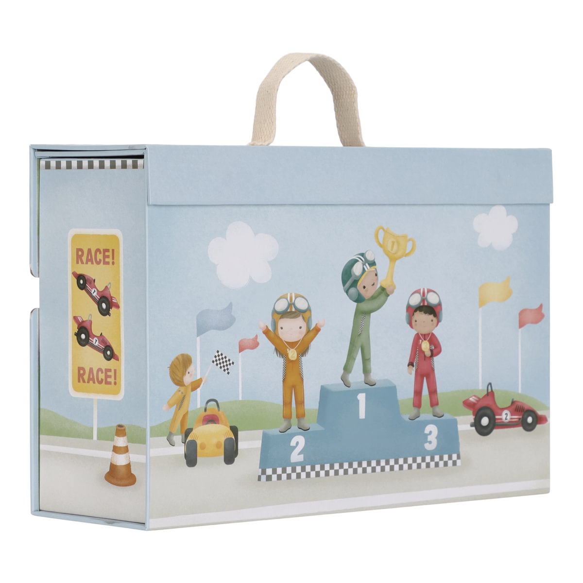 Coffret de jeu avec circuit de course