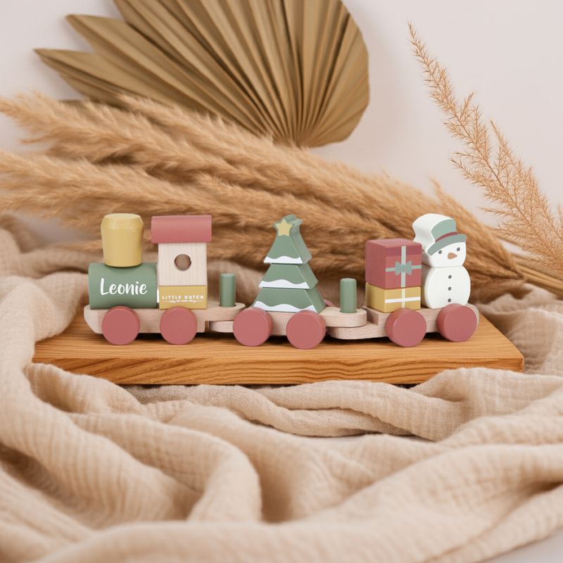 Train en bois personnalisé Noël – Cadeau de naissance