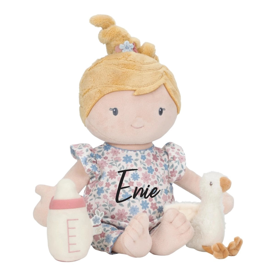 Poupée câline personnalisée Bébé Julia avec nom – Cadeau de naissance | Schmatzepuffer®