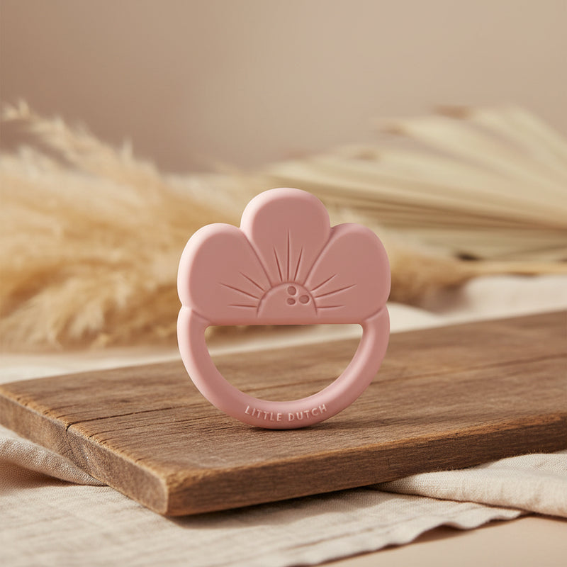 Anneau de dentition en silicone fleur | Little Dutch