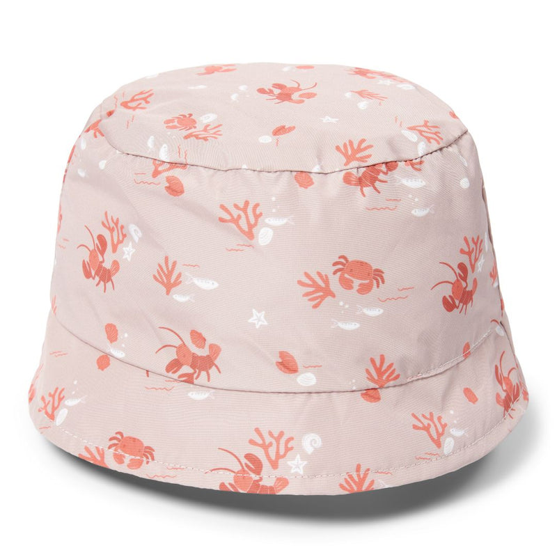 Chapeau de soleil réversible Corail / Baie de homard taille 1 | Little Dutch