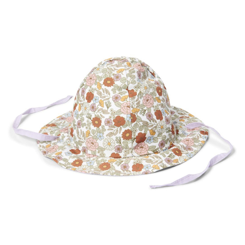 Chapeau de soleil réversible Mauve / Vintage Petites Fleurs taille 2 | Little Dutch
