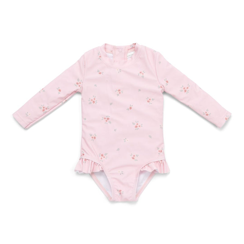Maillot de bain à volants et manches longues Rosy Meadows | Little Dutch
