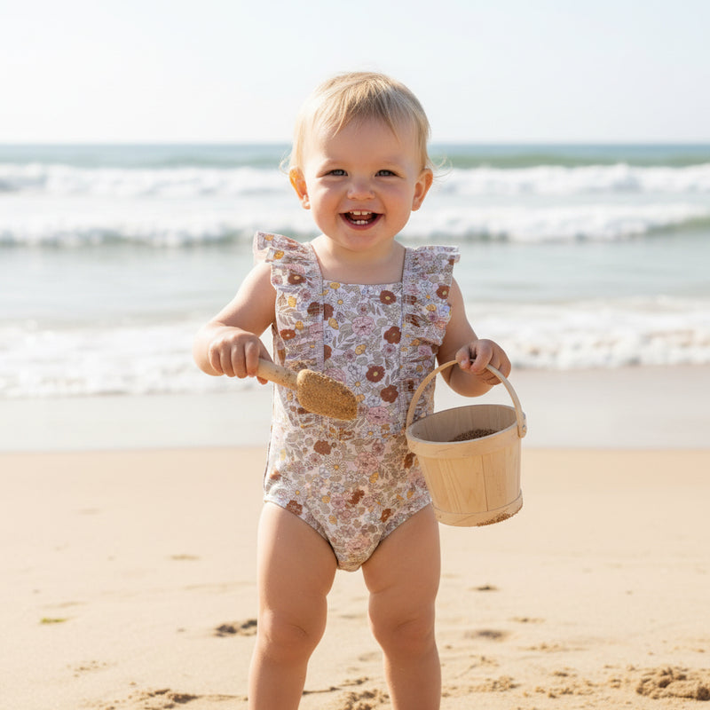 Maillot de bain vintage à volants et petites fleurs | Little Dutch