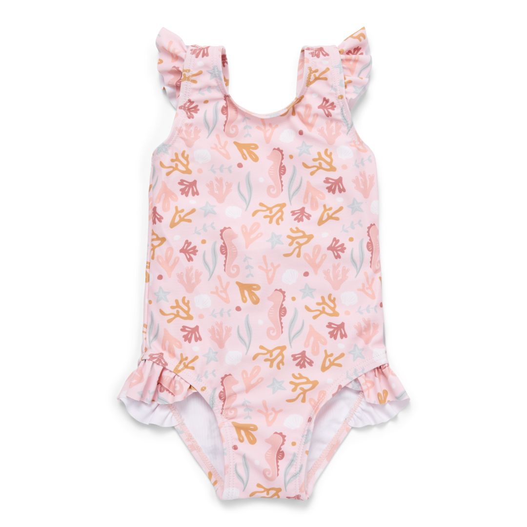 Maillot de bain à volants Ocean Dreams Rose | Little Dutch