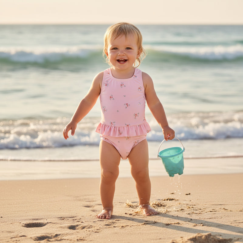 Maillot de bain à volants Rosy Meadows – Maillot de bain enfant pour l'été