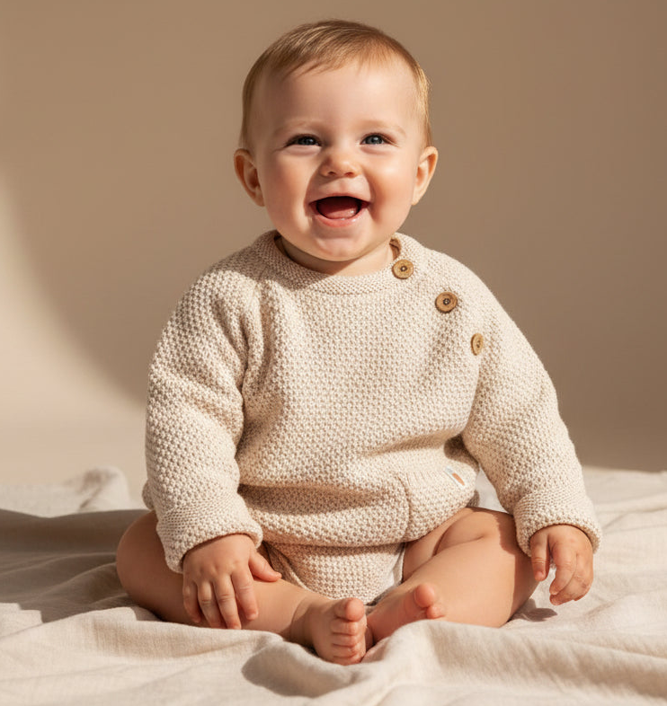 Pull en tricot sable pour bébés et enfants