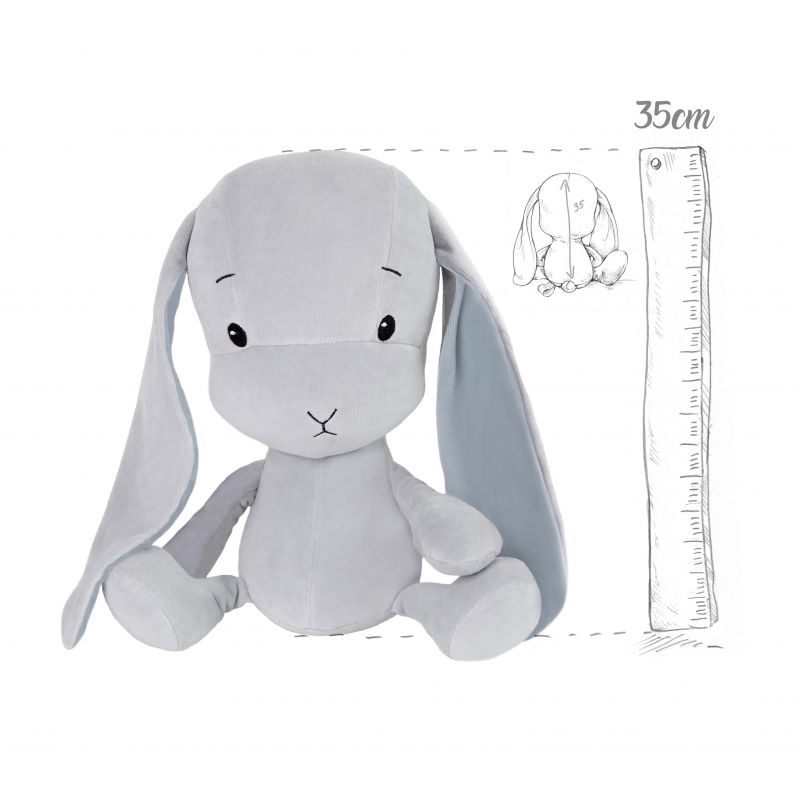 Peluche lapin 35 cm, gris / oreilles grises | Effiki