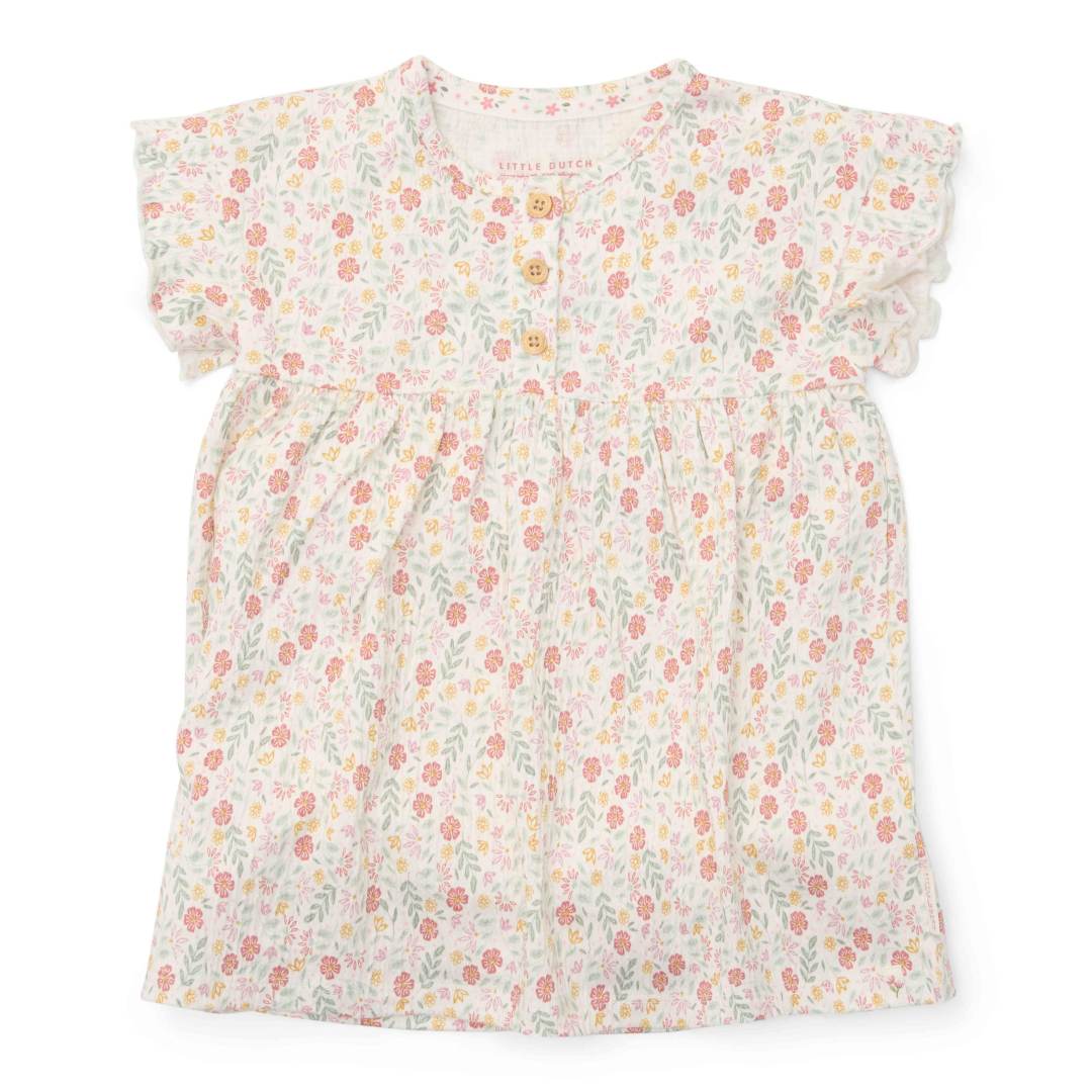Robe à manches courtes couleur crème pour bébés et enfants