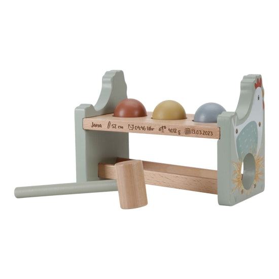 Banc à marteler avec boules Little Farm « Naissance »
