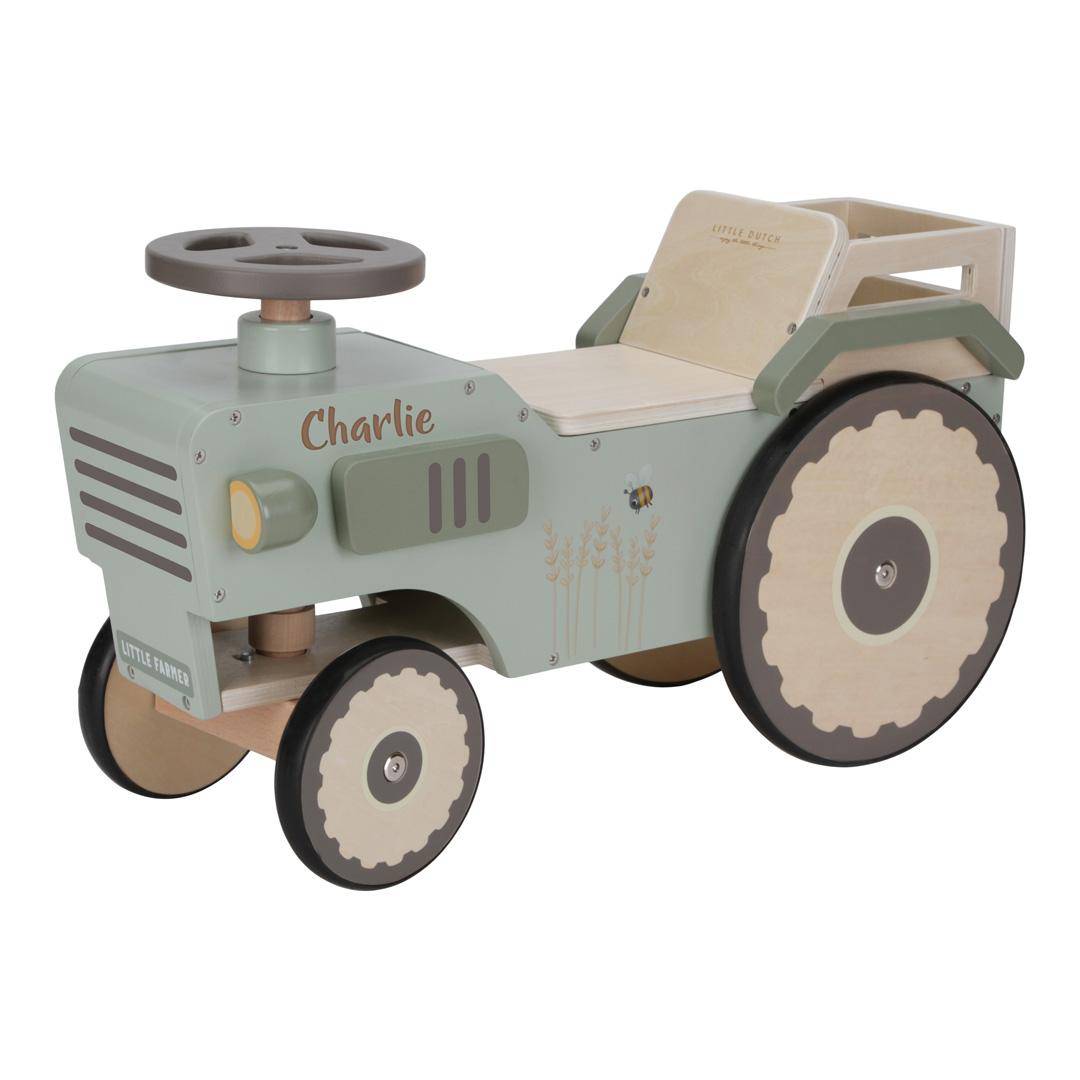 Tracteur pousseur personnalisé en bois avec prénom | Cadeau pour enfants