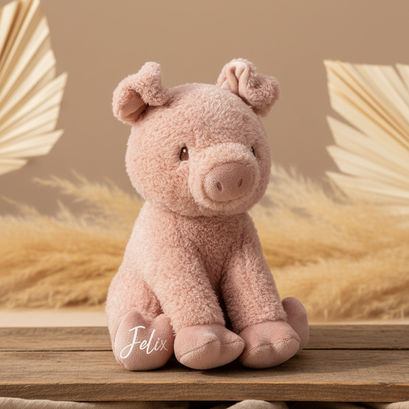 Peluche Cochon porte-bonheur 25 cm Little Farm | Cadeau de naissance et de baptême