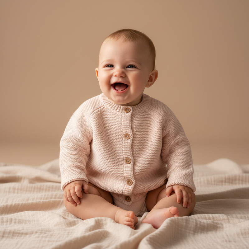 Cardigan rose Fleurs et Papillons | Little Dutch