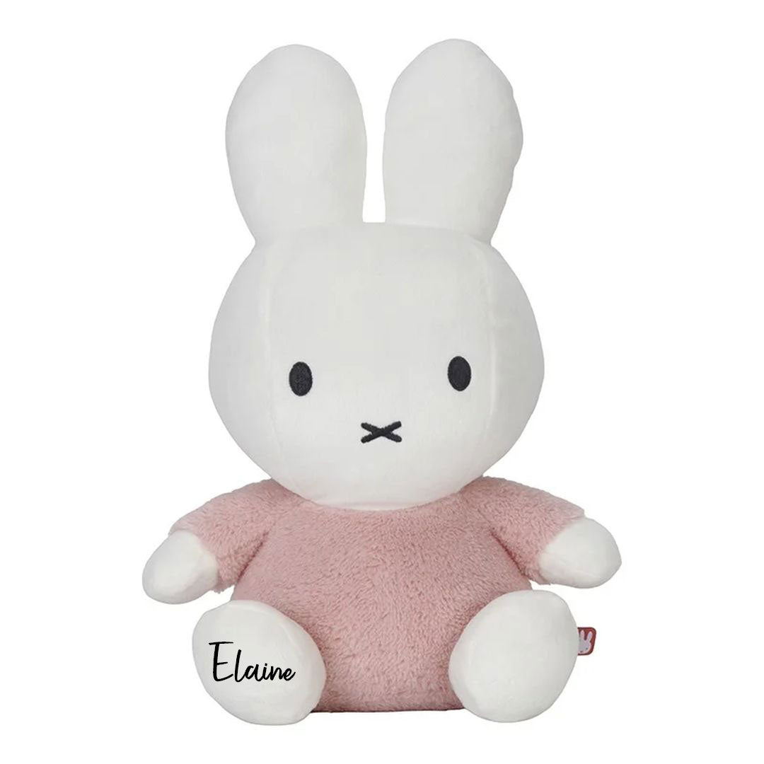 Peluche Miffy Lapin Fluffy Rose 35 cm