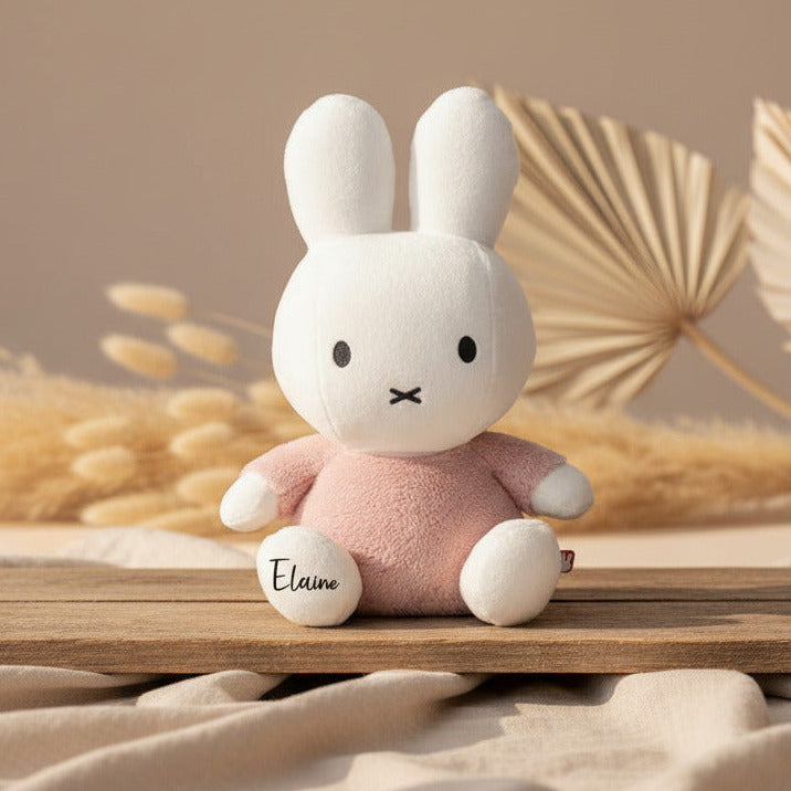 Peluche Miffy Lapin Fluffy Rose 35 cm