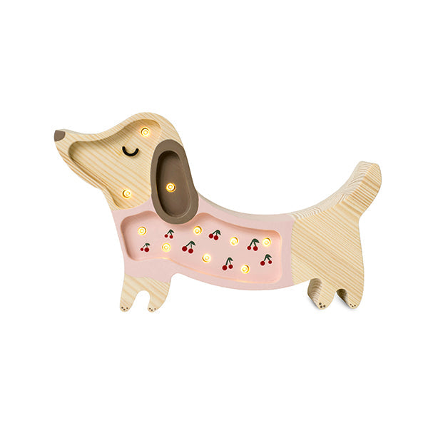 Lampe Chien Cerises Mini, Rose | Little Lights