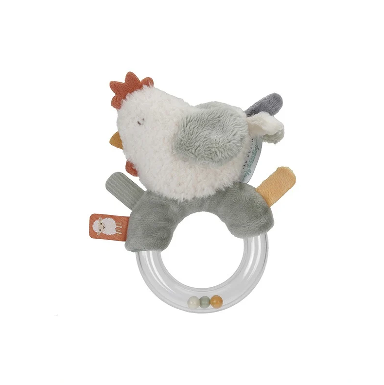 Hochet-anneau de dentition poule Little Farm – jouet pour bébé à saisir