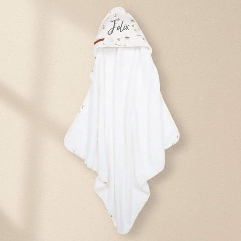 Serviette à capuche Little Dutch Sailors Bay blanche