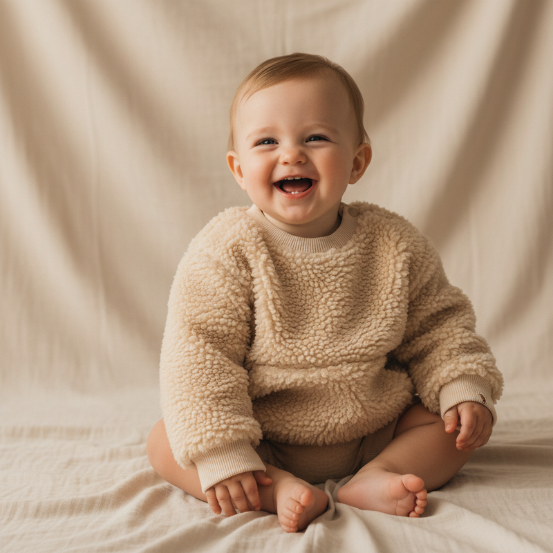 Pull-over Teddy Sable – Pull-over douillet pour enfant pour les jours froids