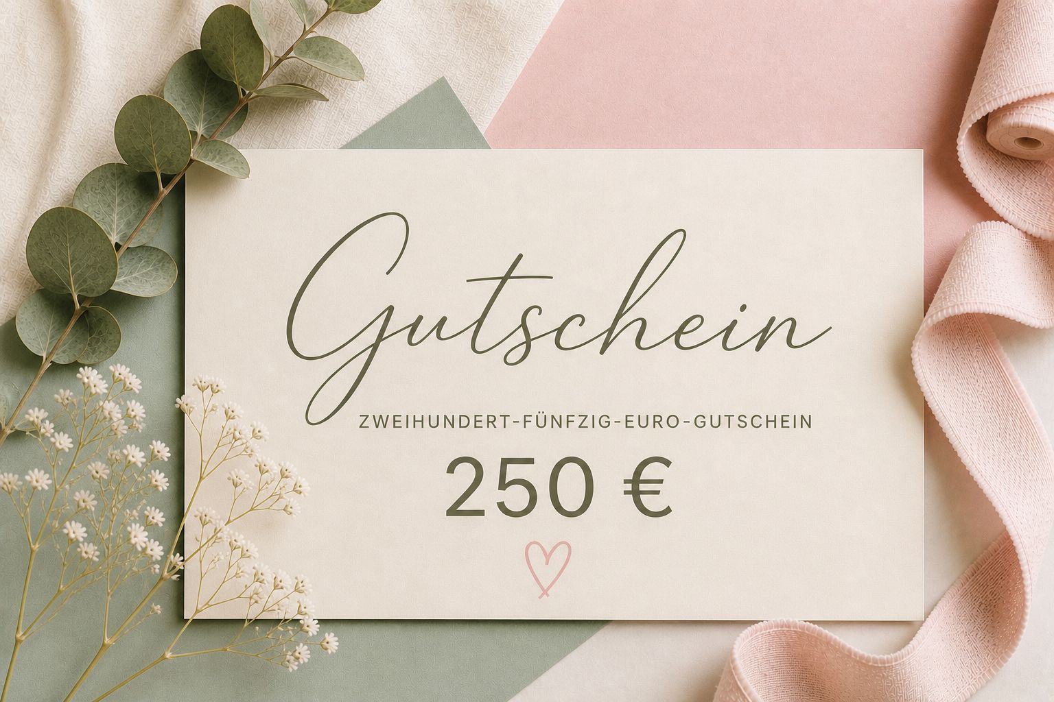 250 Euro Schmatzepuffer Gutschein für personalisierte Babygeschenke zur Geburt, Taufe und besondere Anlässe. Hochwertige Geschenkidee für individuelle Erinnerungsstücke mit persönlicher Gestaltung.