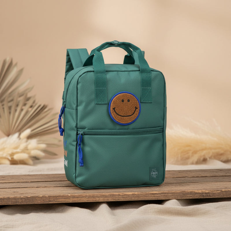 Sac à dos carré pour maternelle - Little Gang, Vert foncé | Lässig