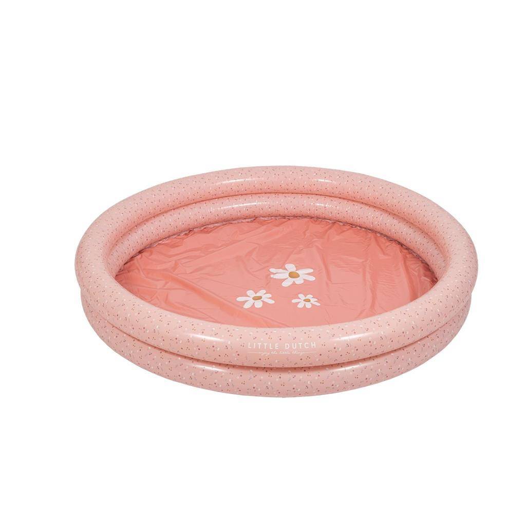 Aufblasbarer Kinderpool in Rosa mit Blumenmotiv für Babys und Kleinkinder – ideales Planschbecken für Garten, Terrasse und heiße Sommertage.