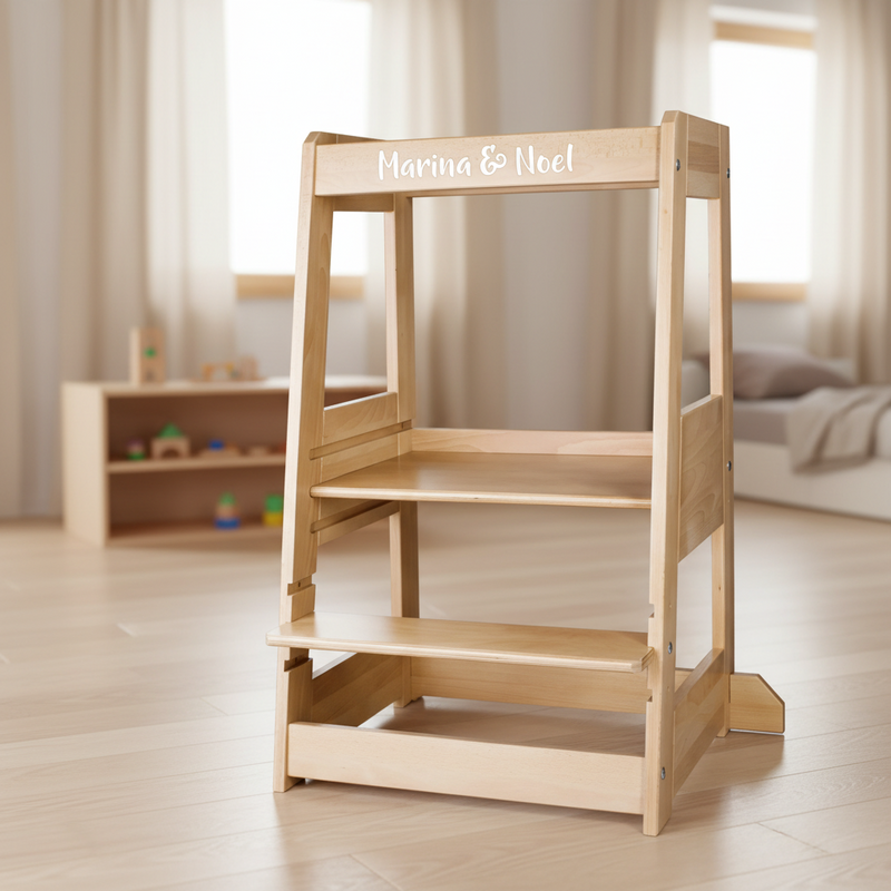 tiSsi® Tour d'apprentissage pour frères et sœurs Felix Nature – Tour d'apprentissage premium pour 2 enfants | personnalisable