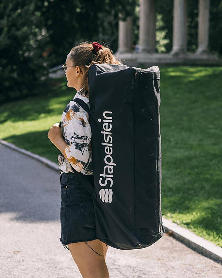 Robuste Tragetasche fuer Stapelsteine und Zubehoer, ideal zum sicheren Transport, Aufbewahren und Mitnehmen in Kindergarten, Schule, Sport und Freizeit