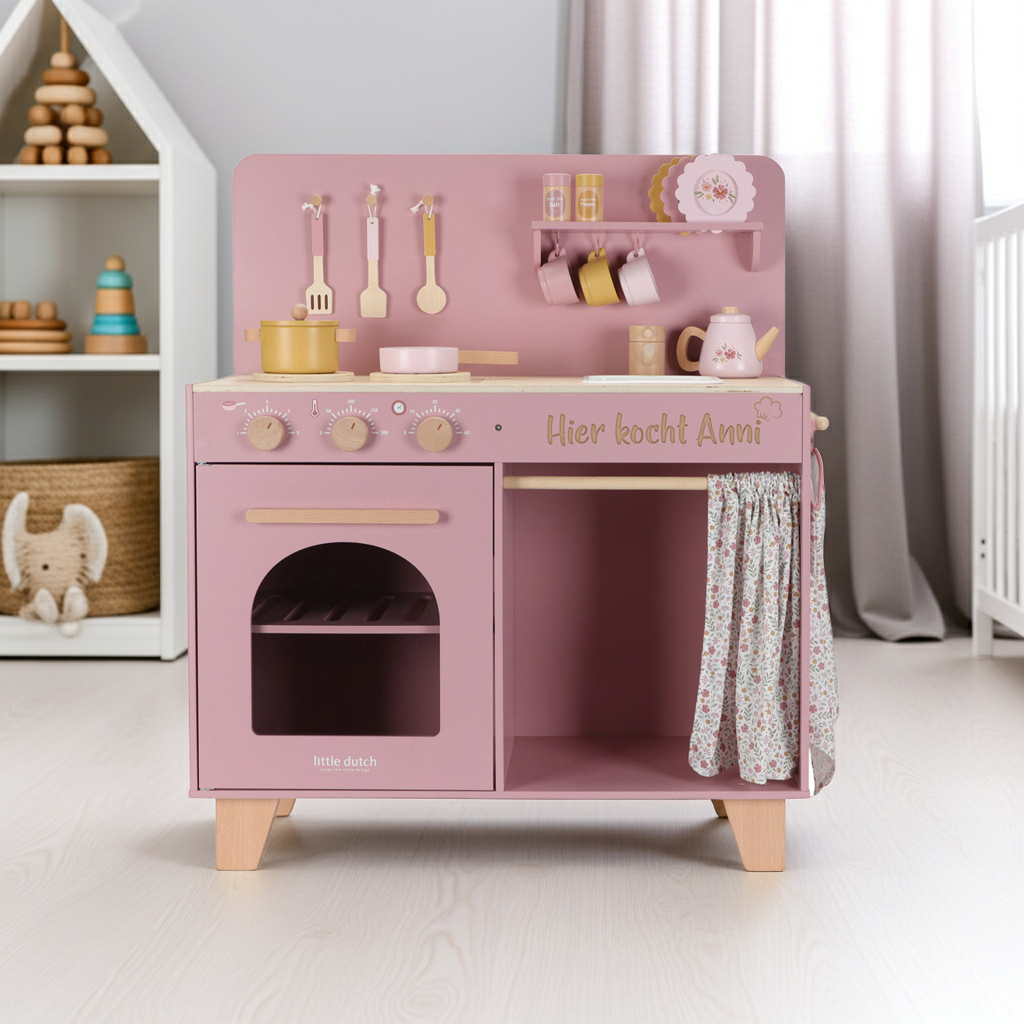 Spielküche Holz für Kinder mit Küchenzubehör und Rollenspiel für kleine Köche