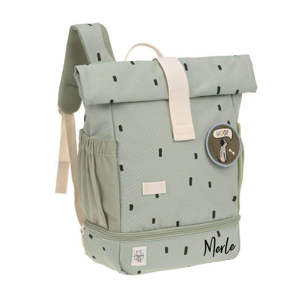 Mini Sac À Dos Rolltop Happy Prints Light Olive | Lässig