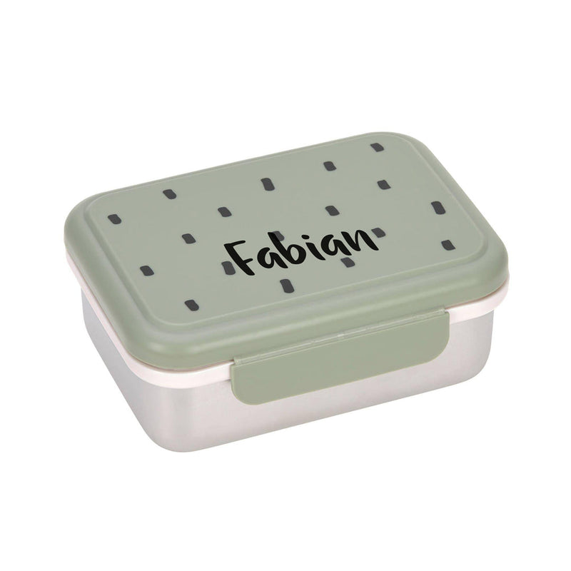 Boîte à lunch en acier inoxydable – Happy Printy, Olive | Lässig