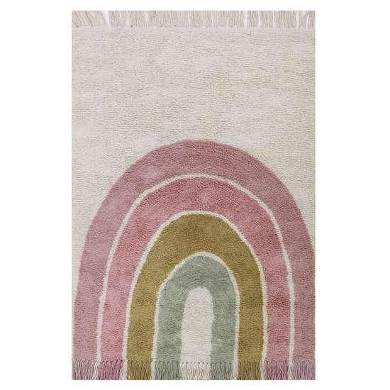 Tapis enfant arc-en-ciel rose 130 x 90 cm | Little Dutch
