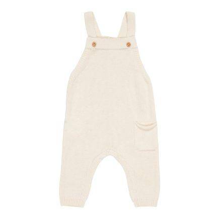 Salopette en tricot Essential Soft White | Little Dutch