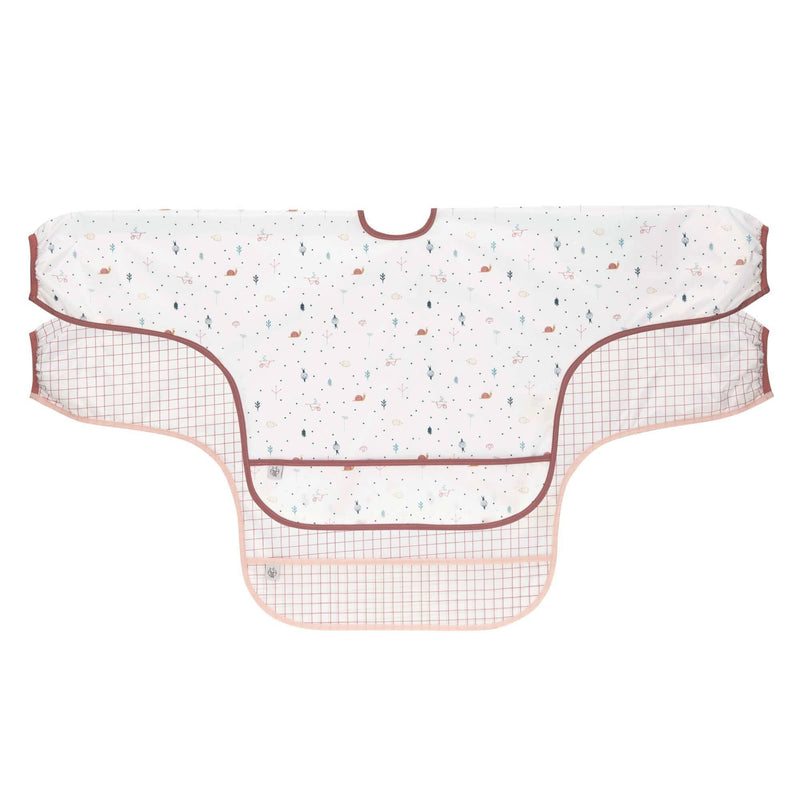 Bavoirs à manches, lot de 2, motif escargot explorateur du jardin | Lässig
