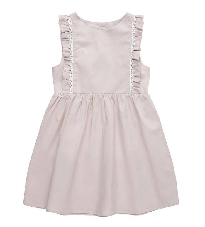 Robe avec détails en dentelle « Gris poudre » Beige, taille 62/68 | leevje