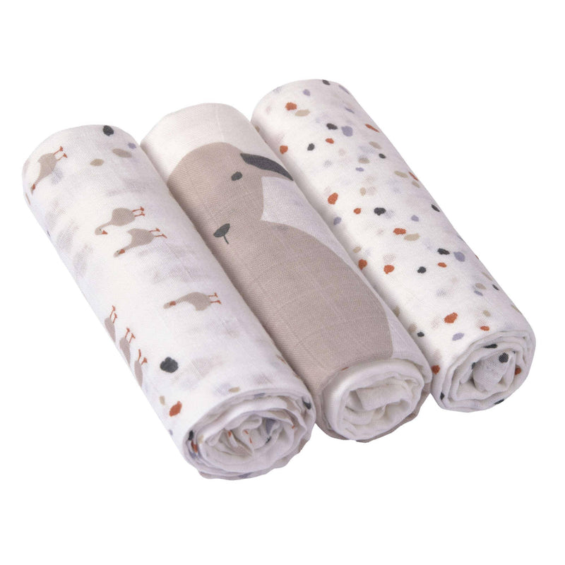 Lot de 3 mousselines, 80 x 80 cm, motif Tiny Farmer Speckles | Lässig